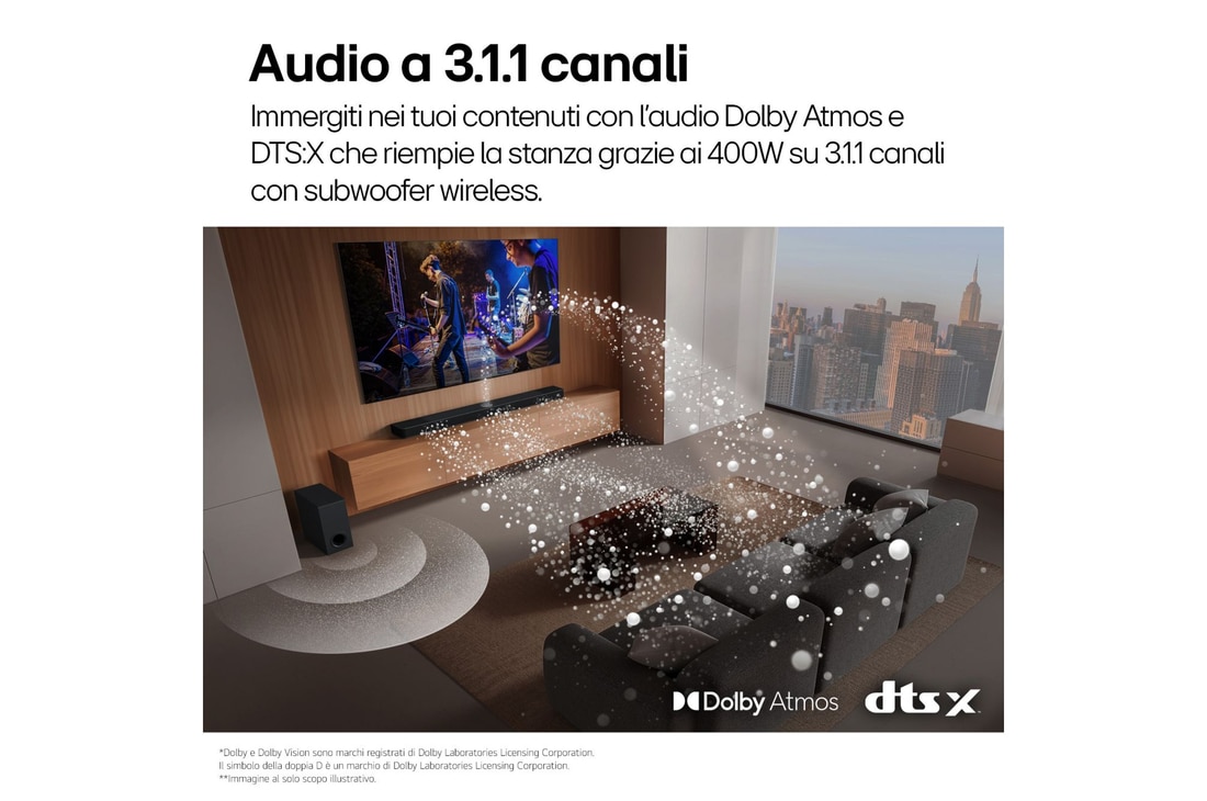 Audio 3.1.1 canali soundbar S70TY
